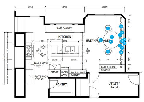 Online Designer Kitchen Floorplan