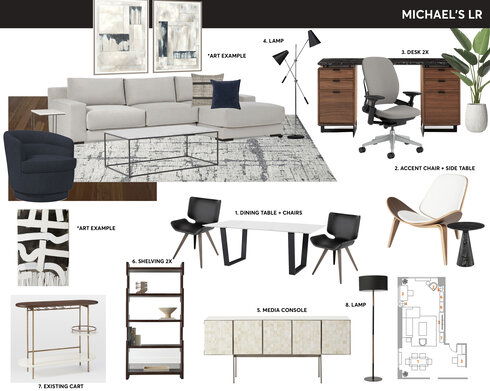 Chic Modern Living & Dining Room Design Jessica S. Moodboard 1 thumb