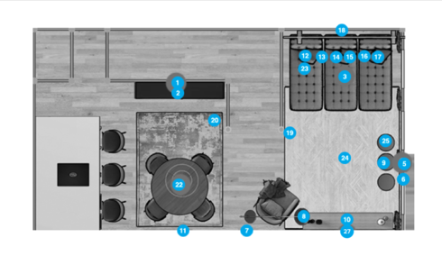 Online Designer Combined Living/Dining Floorplan