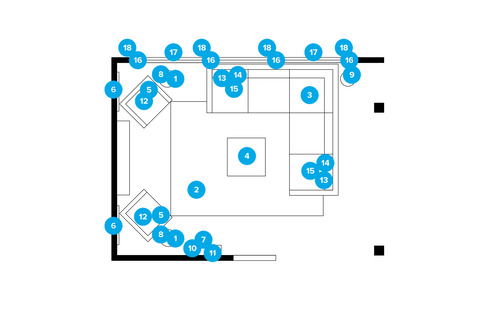 Online Designer Living Room Floorplan