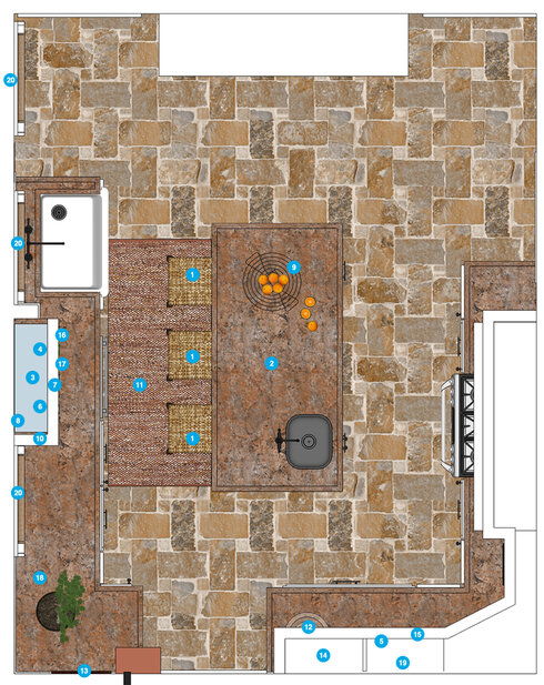 Online Designer Kitchen Floorplan