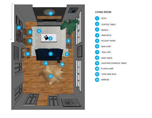 Online Designer Living Room Floorplan