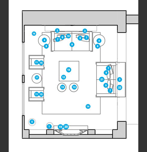 Online Designer Living Room Floorplan