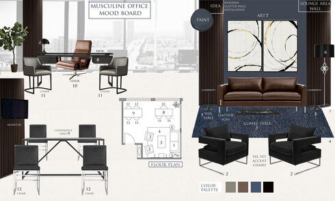 Masculine Business Office Design Tijana Z. Moodboard 1 thumb