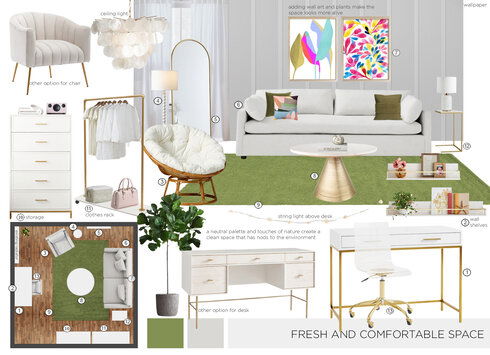 Amazing Eclectic Teen Hangout Room Design Maya M. Moodboard 2 thumb