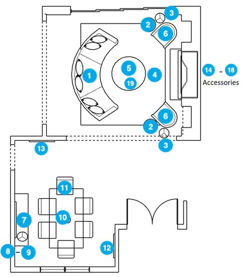 Online Designer Combined Living/Dining Floorplan