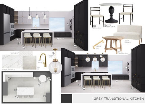 Transitional Eat In Kitchen Design Maya M. Moodboard 2 thumb