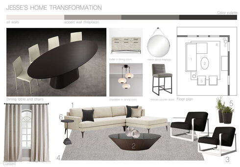 Elegant Transitional Combined Living/Dining Stella P. Moodboard 1 thumb