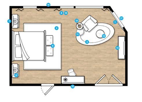 Online Designer Bedroom Floorplan