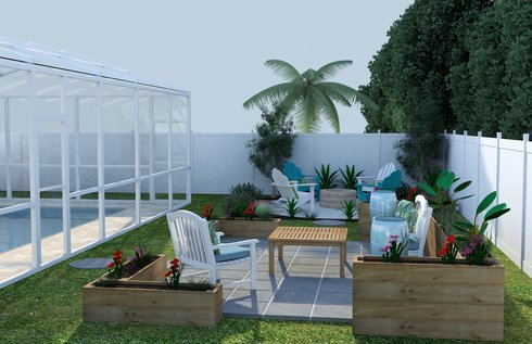 Tropical Backyard Patio Design | Decorilla