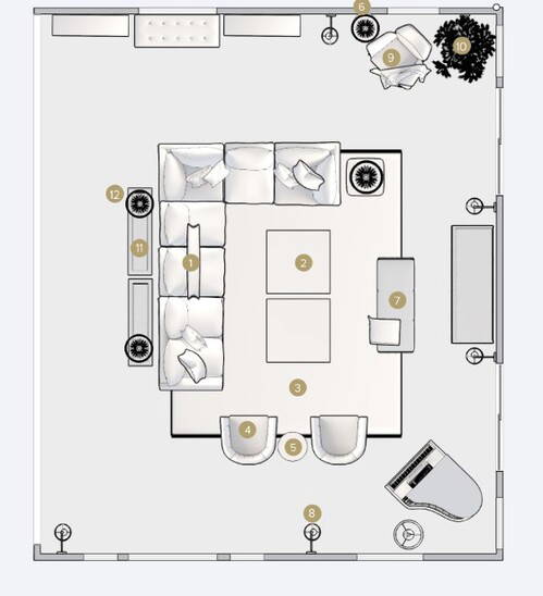 Online Designer Combined Living/Dining Floorplan