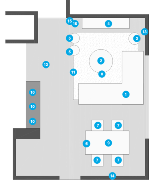 Plano de Sala-Comedor del Diseñador en Línea