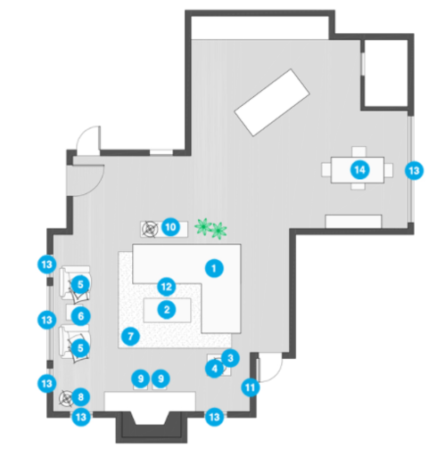 Online Designer Living Room Floorplan