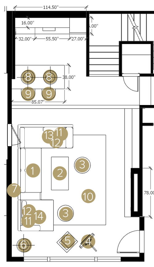 Online Designer Living Room Floorplan