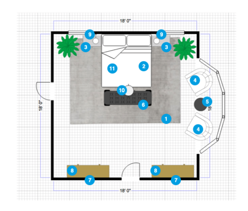 Online Designer Bedroom Floorplan