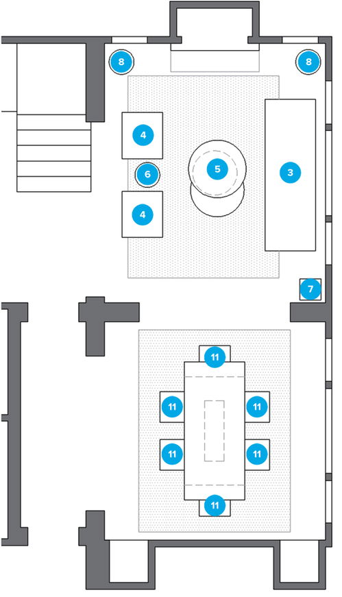 Online Designer Combined Living/Dining Floorplan