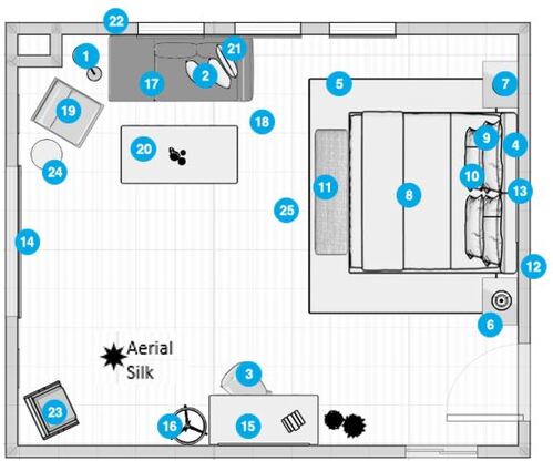 Plano del Dormitorio del Diseñador en Línea