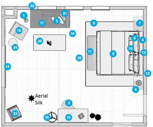 Plano del Dormitorio del Diseñador en Línea