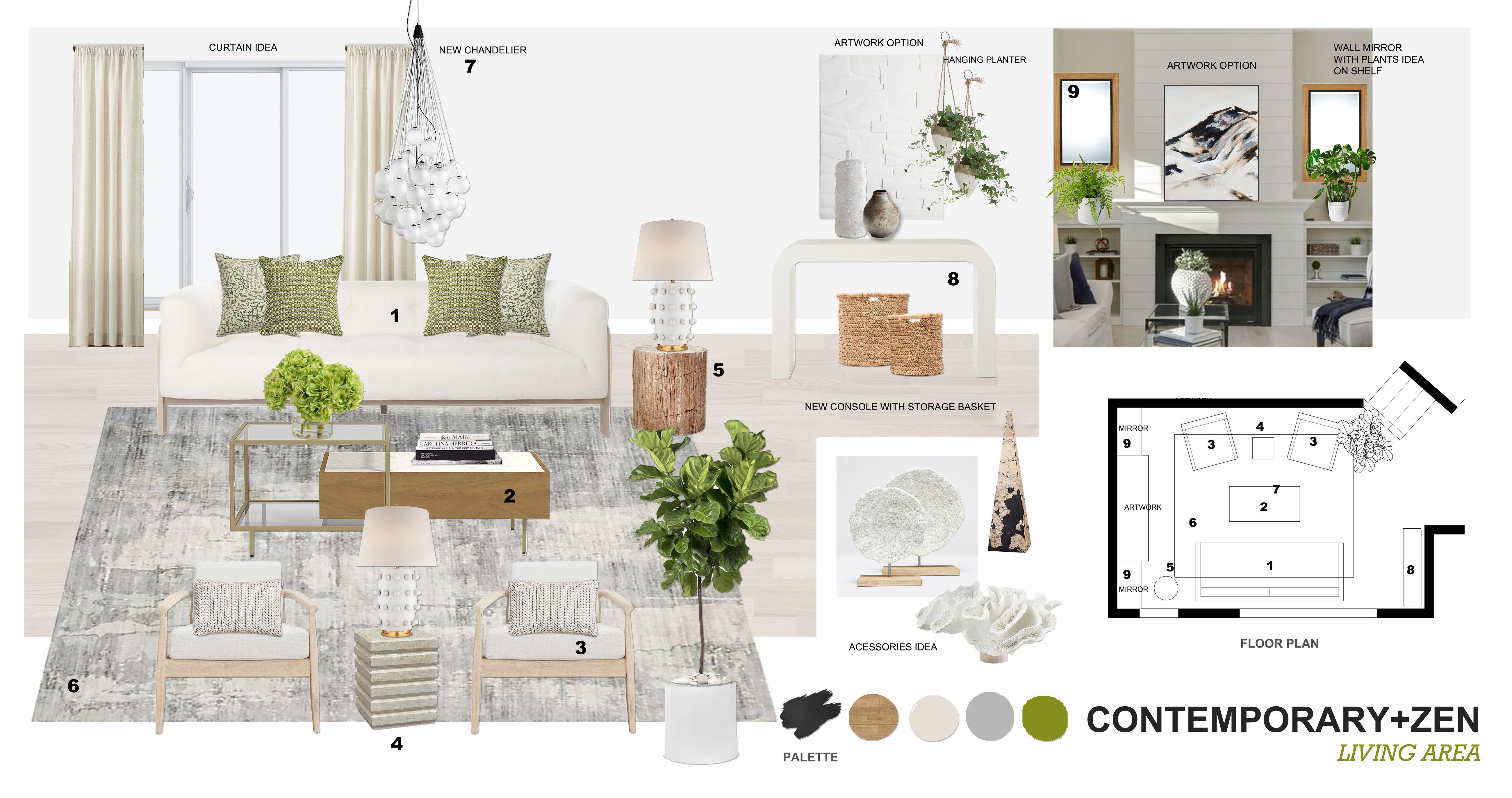 Natural Zen Apartment Interior Design Ibrahim H. Moodboard 2 thumb