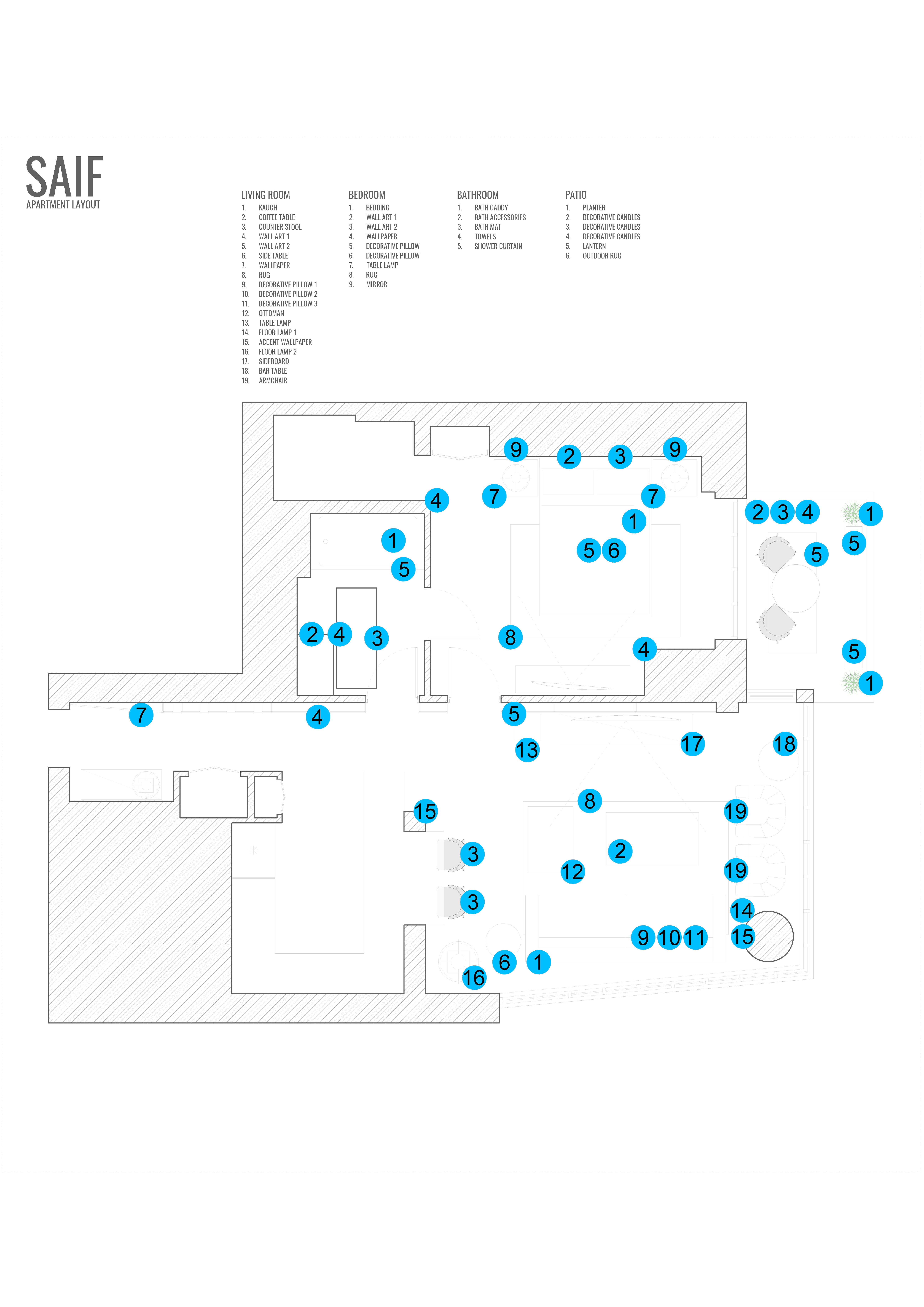 Online Designer Combined Living/Dining Floorplan
