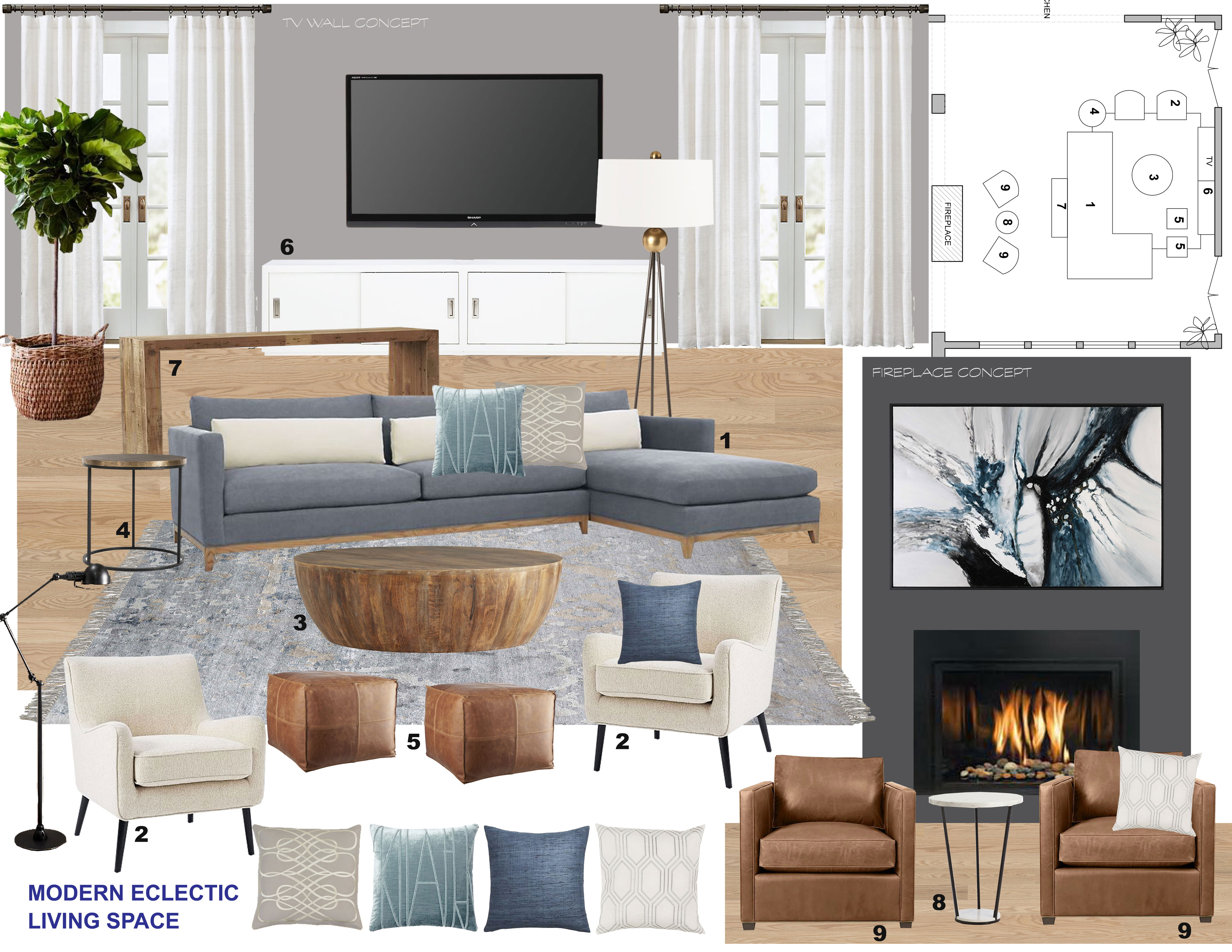 Bright Modern Living Room Laura A. Moodboard 1 thumb