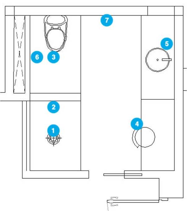 Online Designer Bathroom Floorplan