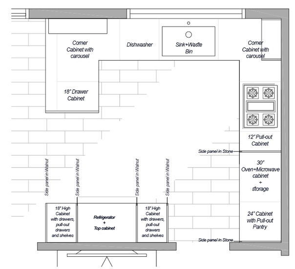 Online Designer Kitchen Floorplan