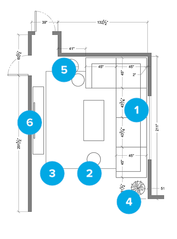 Online Designer Combined Living/Dining Floorplan