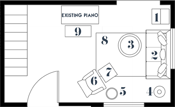 Online Designer Living Room Floorplan