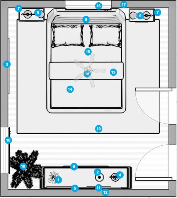 Online Designer Bedroom Floorplan