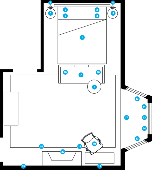 Plano del Dormitorio del Diseñador en Línea