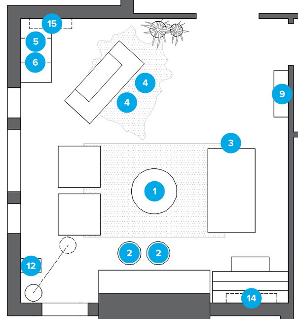 Online Designer Living Room Floorplan