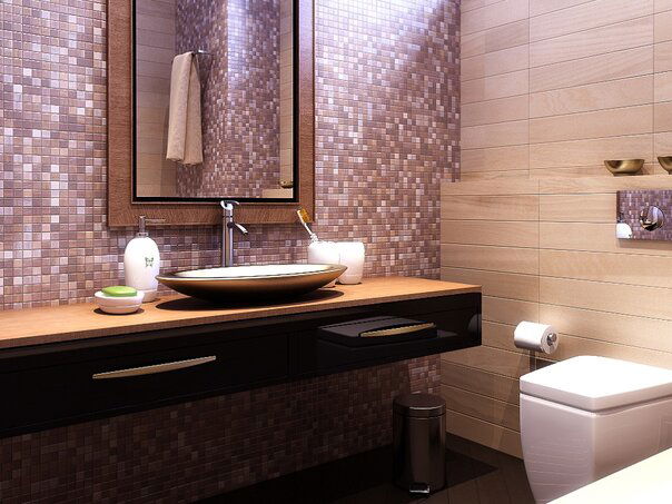 Modern Tile Bathroom with Minimalist Interior Design