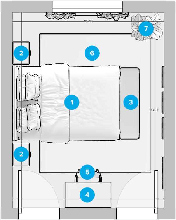 Online Designer Bedroom Floorplan