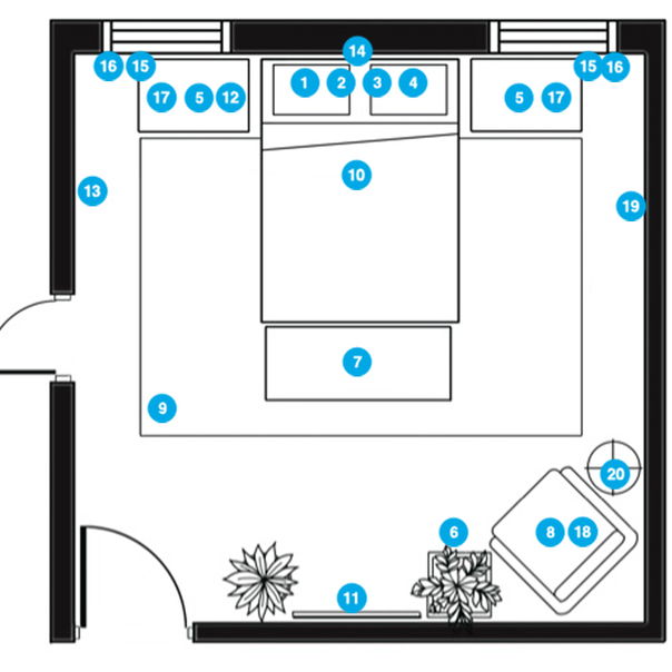 Online Designer Bedroom Floorplan