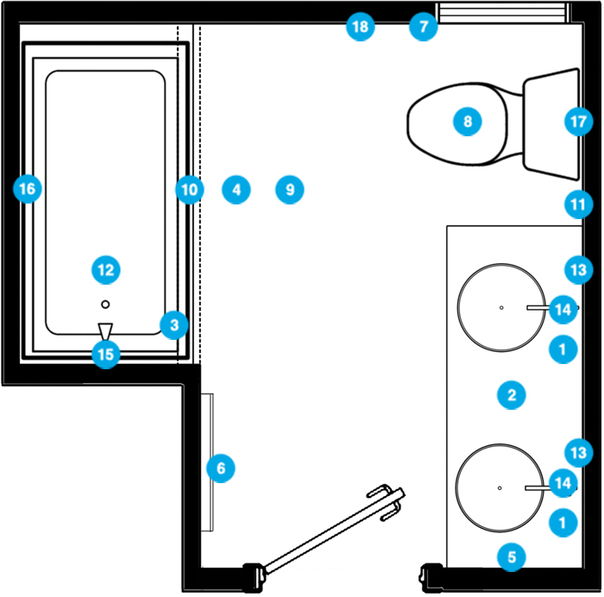 Online Designer Bathroom Floorplan