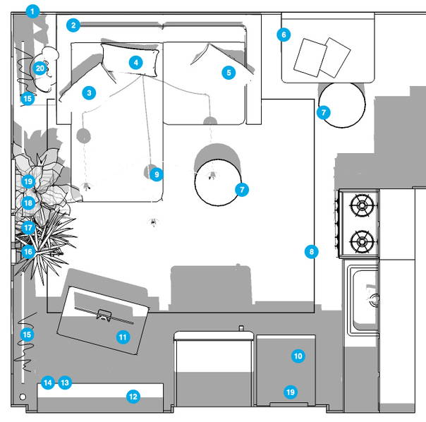 Online Designer Living Room Floorplan