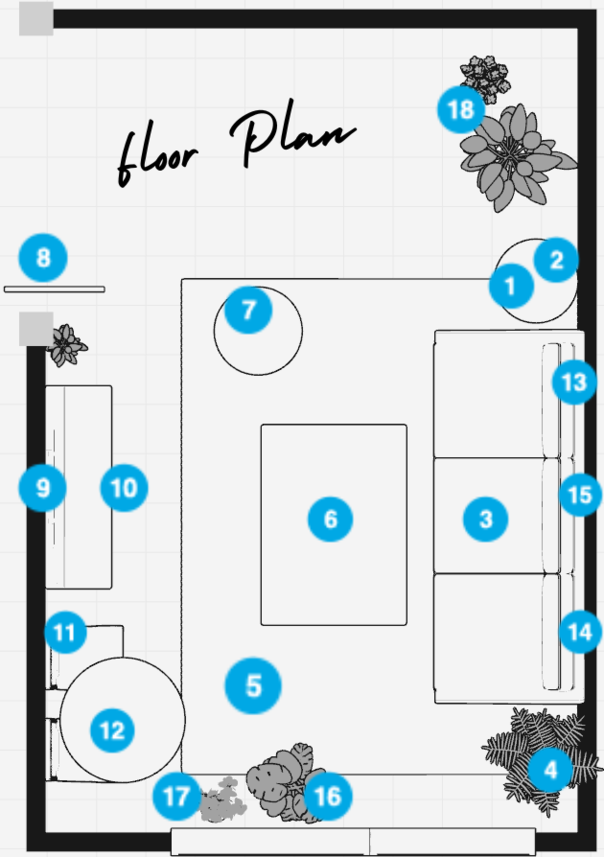 Online Designer Combined Living/Dining Floorplan