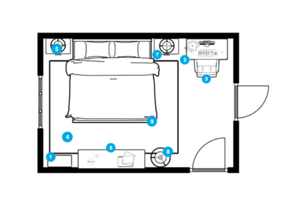 Online Designer Bedroom Floorplan