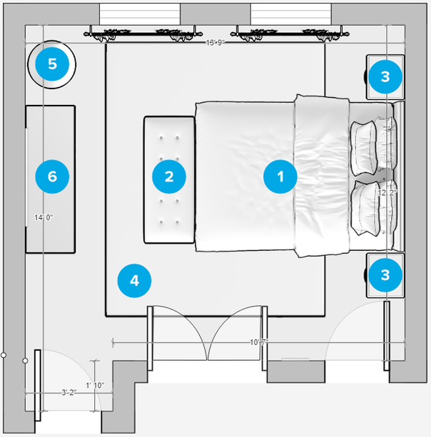 Online Designer Bedroom Floorplan