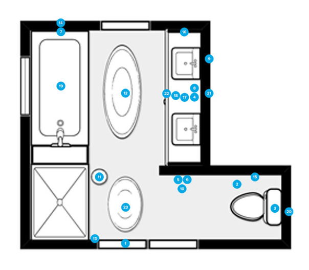 Online Designer Bathroom Floorplan