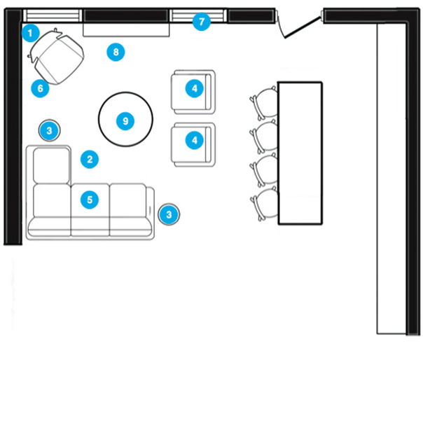 Online Designer Living Room Floorplan