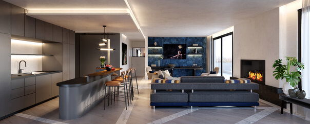 Muestras de diseño interior de combinación de Sala de Estar y Comedor 3