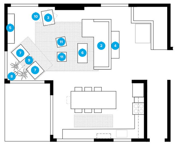 Online Designer Living Room Floorplan