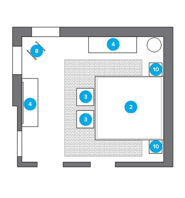 Online Designer Bedroom Floorplan