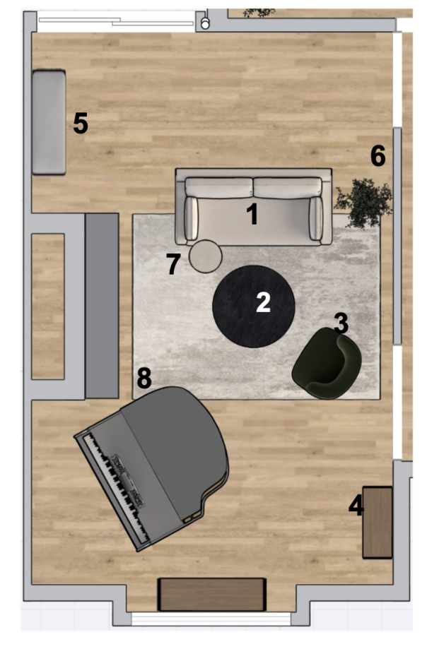 Online Designer Living Room Floorplan