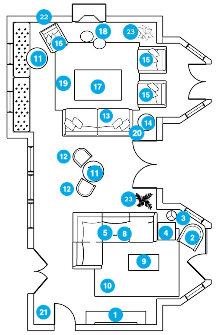 Online Designer Combined Living/Dining Floorplan