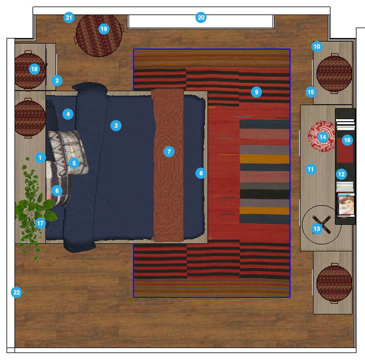 Online Designer Bedroom Floorplan