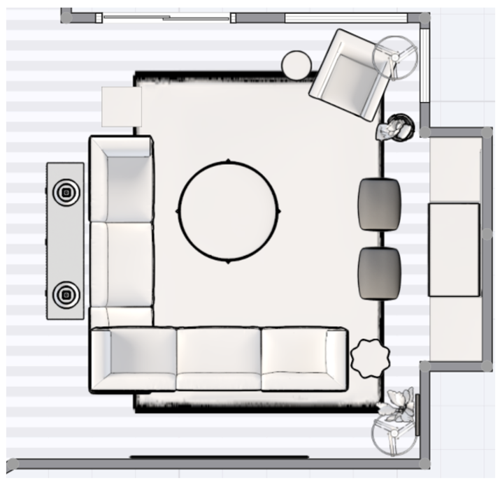 Online Designer Living Room Floorplan