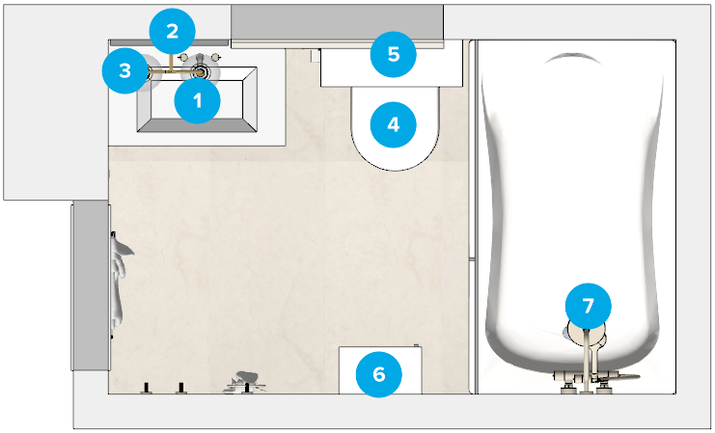 Online Designer Bathroom Floorplan